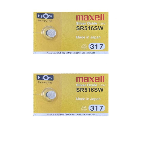 Pin Maxell SR516SW / 317 / 616 / 9939 / 280-58 / S52 / SR516 / SR62 / SB-AR Silver Oxide 1.55Volt (Made in Japan)