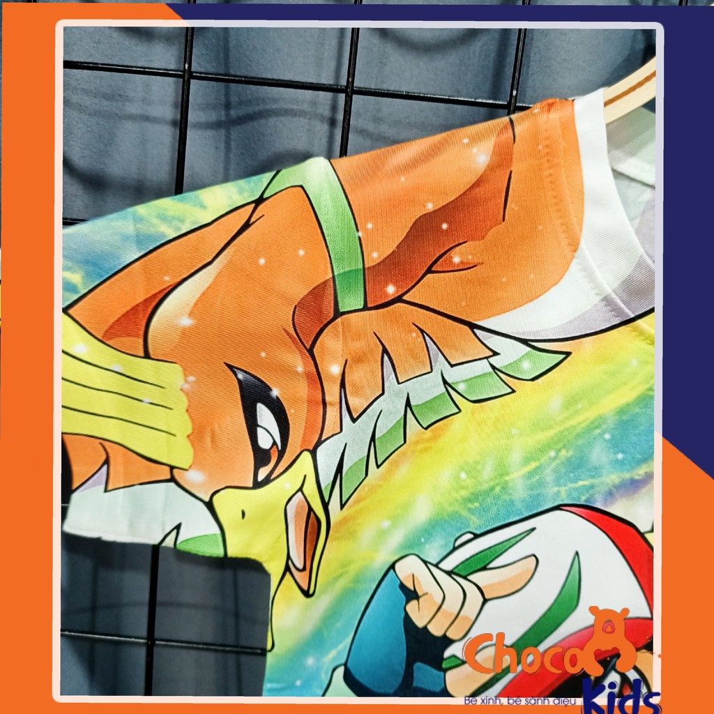 ĐỒ BỘ POKEMON IN 3D CHO BÉ TRAI ÁO TAY NGẮN THUN LẠNH CAO CẤP KUN KUN BỘ BÉ TRAI SIZE ĐẠI