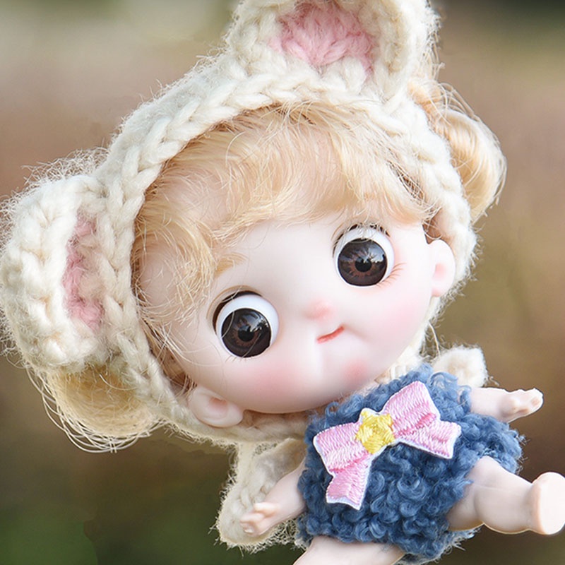 Set 2 Món Đồ Chơi Búp Bê Barbie 10cm BJD OB11 1/12 Kèm Mũ