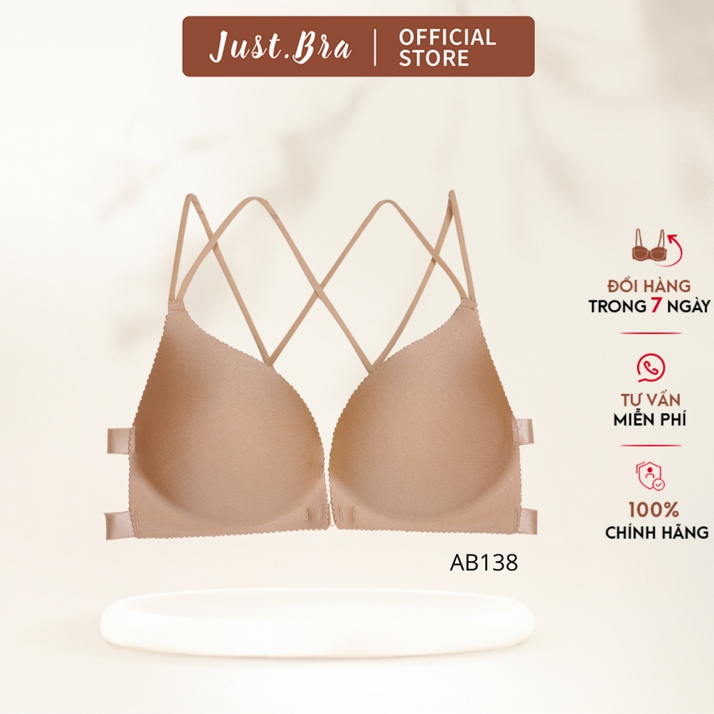 Áo bra Just Bra mút bàn tay dây cài trước, mút mỏng, dây lưng AB138