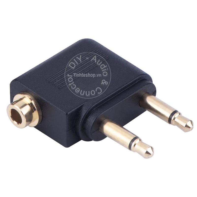 Đầu gộp 2 audio 3.5mm mono vào 1 audio 3.5mm stereo - Jack cắm tai nghe trên máy bay