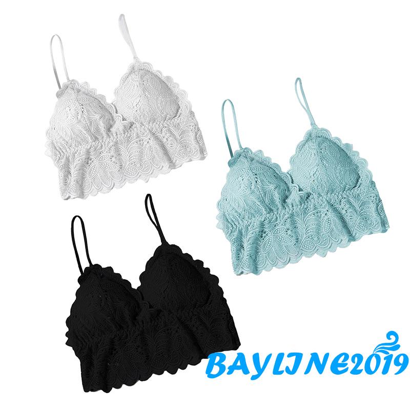 Áo lót màu trơn nâng ngực phối ren đơn giản phong cách ngọt ngào thời trang cho nữ