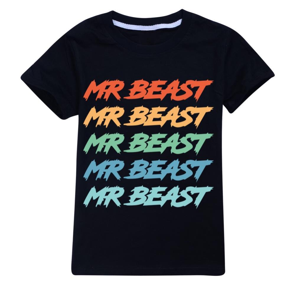 Áo Thun Tay Ngắn In Chữ Mr Beast Thời Trang Mùa Hè Cho Bé