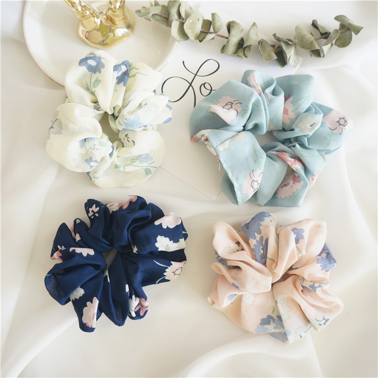 Cột Tóc Vải Scrunchies Họa Tiết Vintage Đáng Yêu Phong Cách Hàn Quốc - VANI STORE [PKT00101]