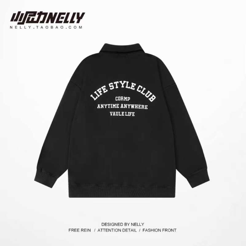 Áo sweater polo nelly nỉ sale (có sẵn) life style club