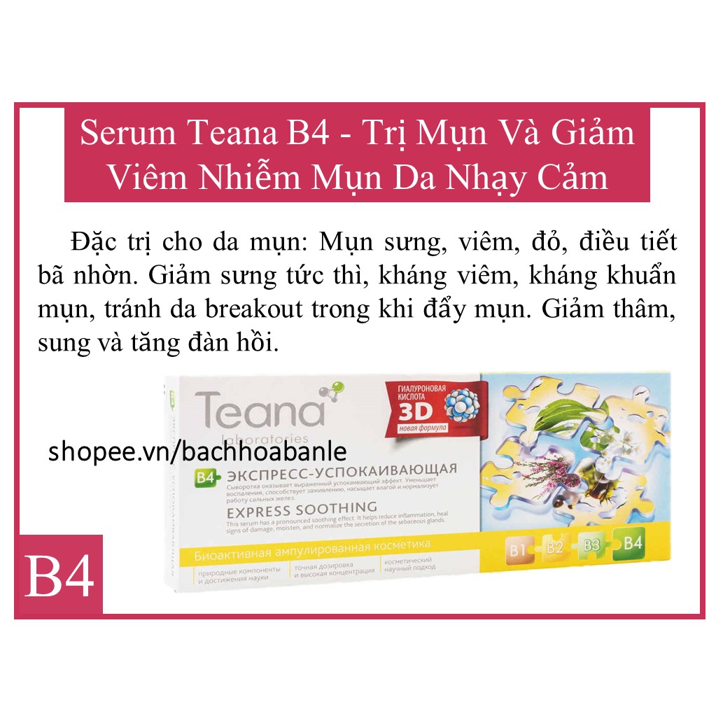 Serum Teana B4 cải thiện da mụn cấp tốc và hiệu quả