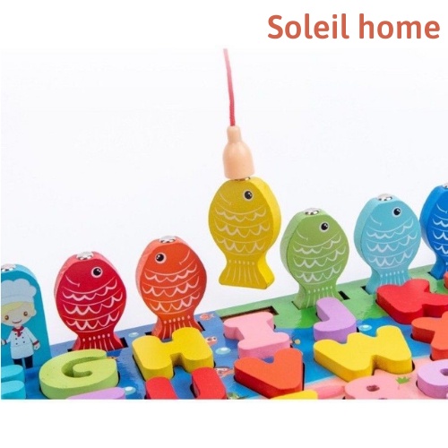 Đồ chơi thông minh - Bộ câu cá bằng gỗ Montessori 63 chi tiết cho bé - Soelil Home