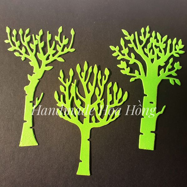 6 cây trang trí bằng giấy xốp, 3 size: 9x5cm, 9x5.7cm, 8x5.3cm_ Hình làm thiệp, phong thư, bưu thiếp, bao thư