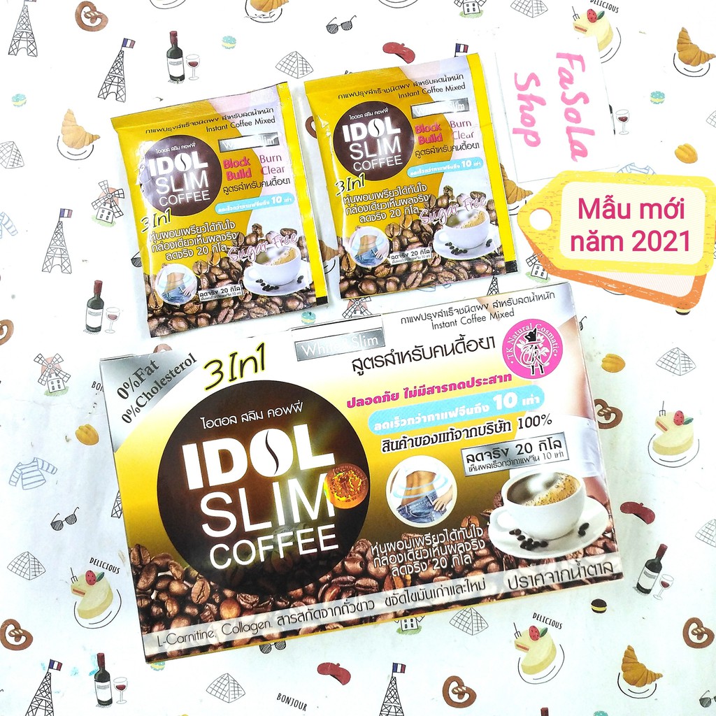 Cà phê IDOL SLIM Thái Lan hộp 10 gói x 15g coffee cafe