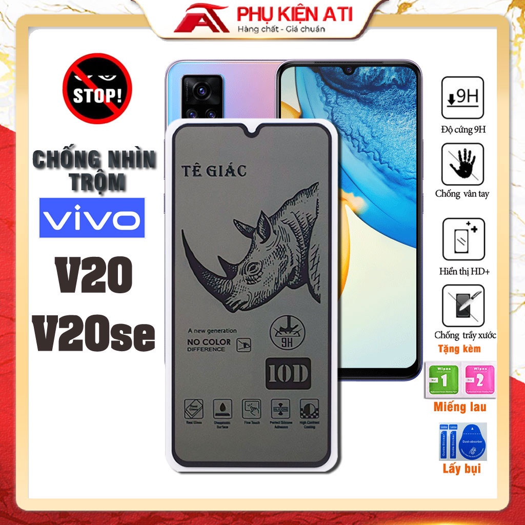 Kính cường lực Vivo V20 / V20 SE Chống nhìn trộm,Bảo vệ sự riêng tư-Dày dặn,cứng cáp,chống trầy - Phụ kiện ATI