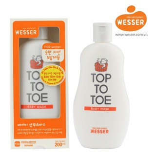 Sữa tắm gội Wesser Nano Silver - Top To Toe cho bé 200ml