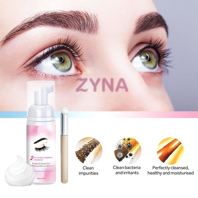 Ready Stock 2in1 Eyelash Mousse Cleaning Foam Eyelash Extensions Cleaner No Stimulating Shampoo