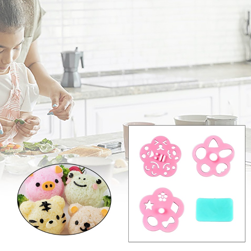Khuôn làm cơm nắm hình mặt hoạt hình dễ thương