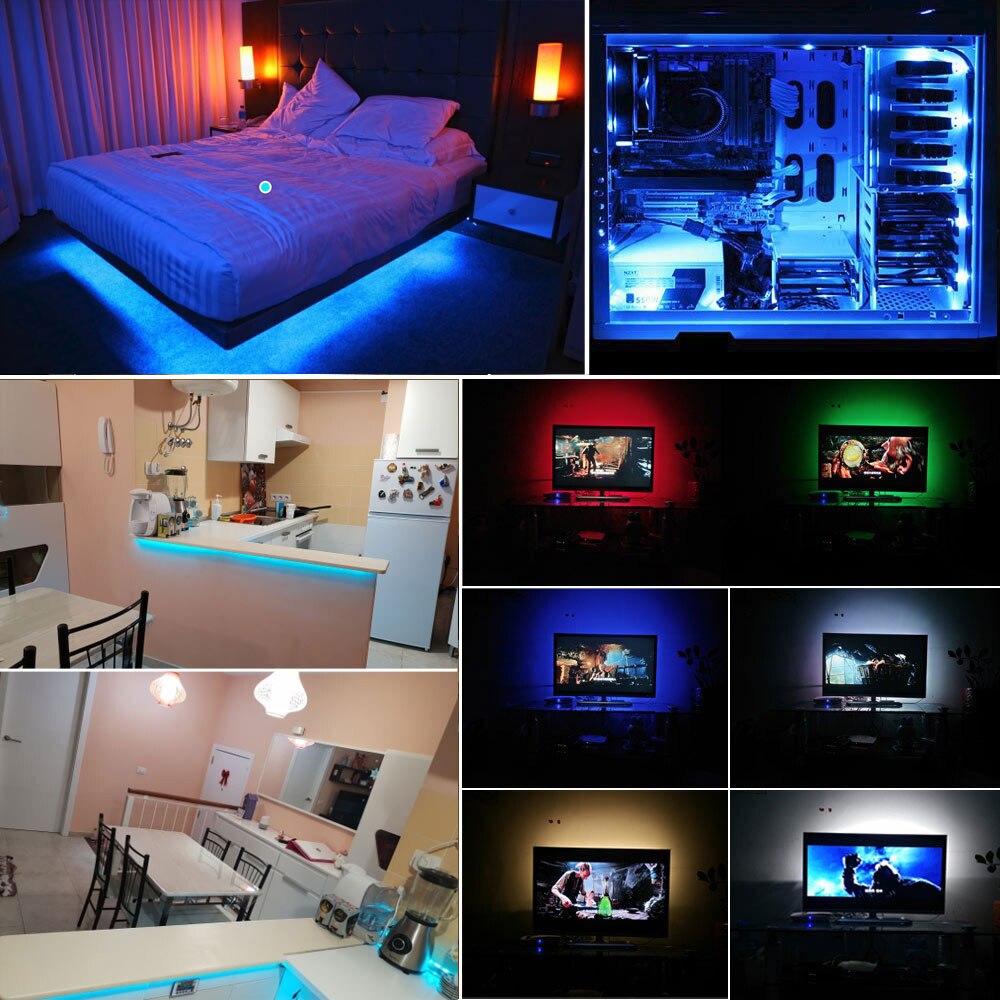 Dây Đèn led smd 2835 5Vria led usb tv 1m 2m 3m 4m 5m Chống Thấm Nước Có Công Tắc Dành Cho tv ambilight