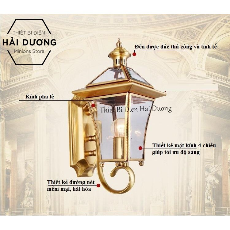 Đèn Gắn Tường Cao Cấp Đồng Nguyên Chất Trang Trí 0623S - Đã bao gồm bóng - Bảo hành 12 tháng