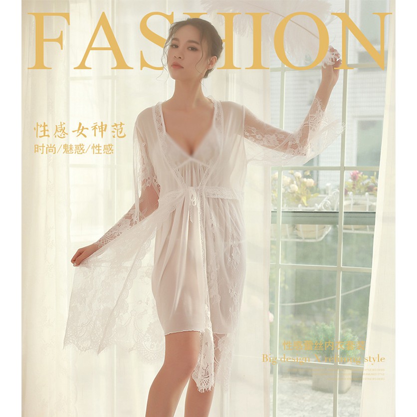 Váy ngủ sexy gợi cảm G66 bao gồm Áo choàng + Váy ngủ+ Chip ngủ ( Bảo Khánh - SEXY LADDY)