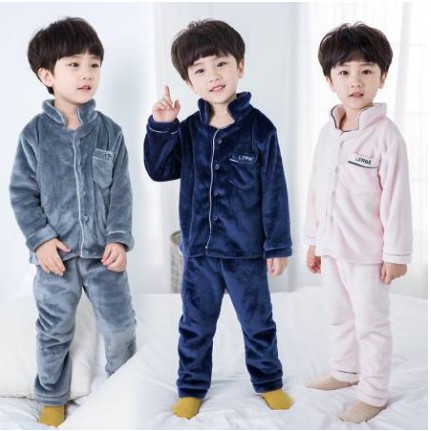 Bộ Đồ Ngủ Liền Thân Vải Flannel Thời Trang Mùa Đông Cho Bé Trai