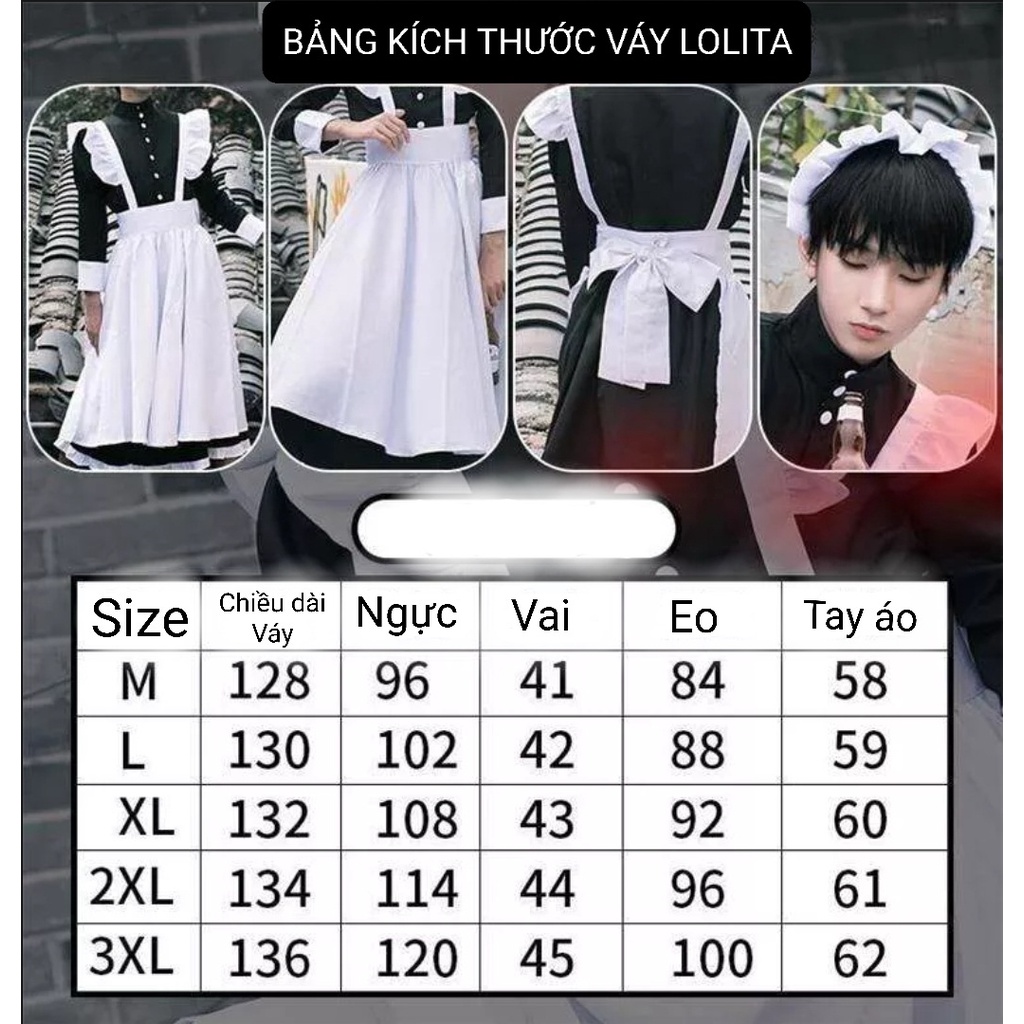 [Sẵn] Maid cosplay - Váy hầu gái Lolita kiểu Nhật đáng yêu [Miu Cosplay]