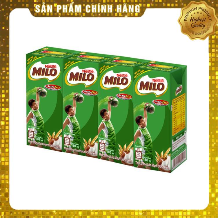 Lốc 4 Hộp Sữa Milo Lúa Mạch 180ml