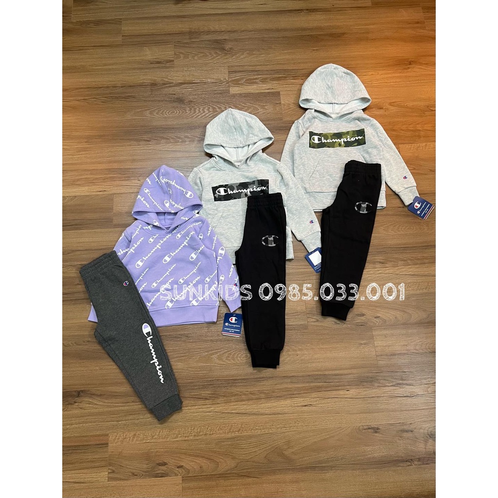 Bộ thu đông hoodie Champion cho bé