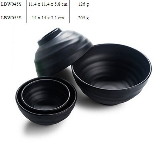 [Mẫu Mới]Chén xoắn màu đen cao cấp Hàn Quốc 11.5cm LBW045S