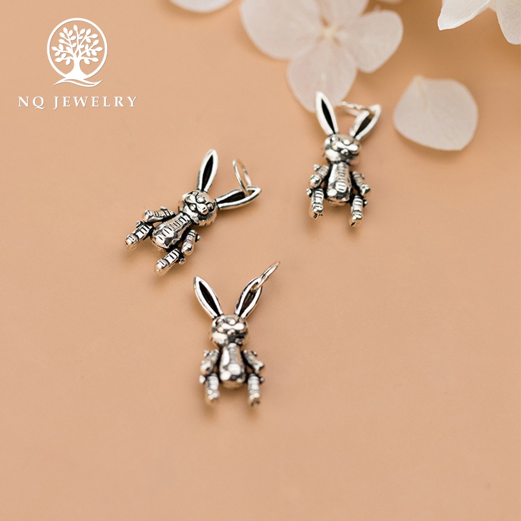 Charm bạc hình con thỏ treo - NQ Jewelry
