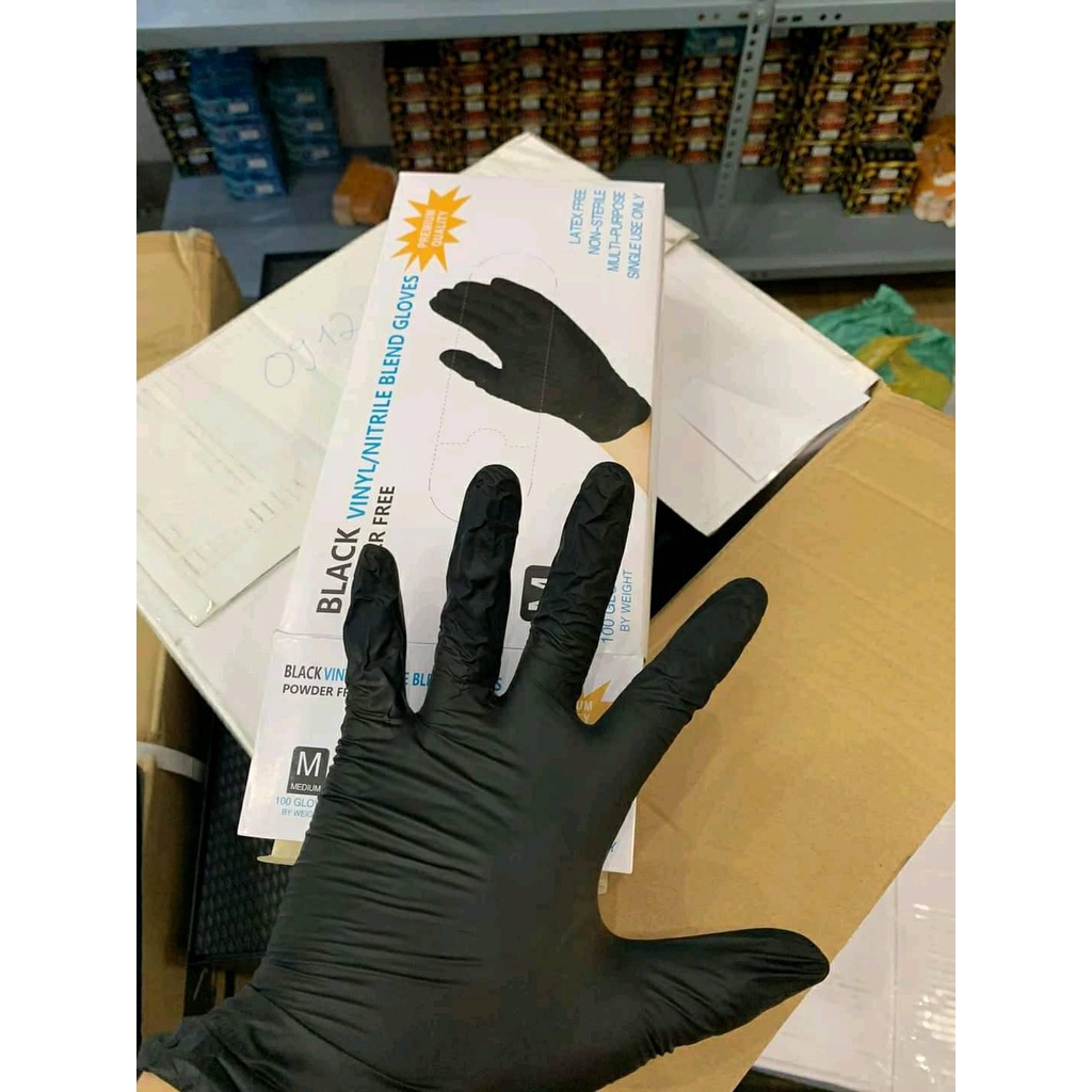 Găng tay cao su đen,trắng,xanh,trong suốt vinyl Blend dùng cho thực phẩm,phun xăm,thẩm mỹ (Không sử dụng được hóa chất)