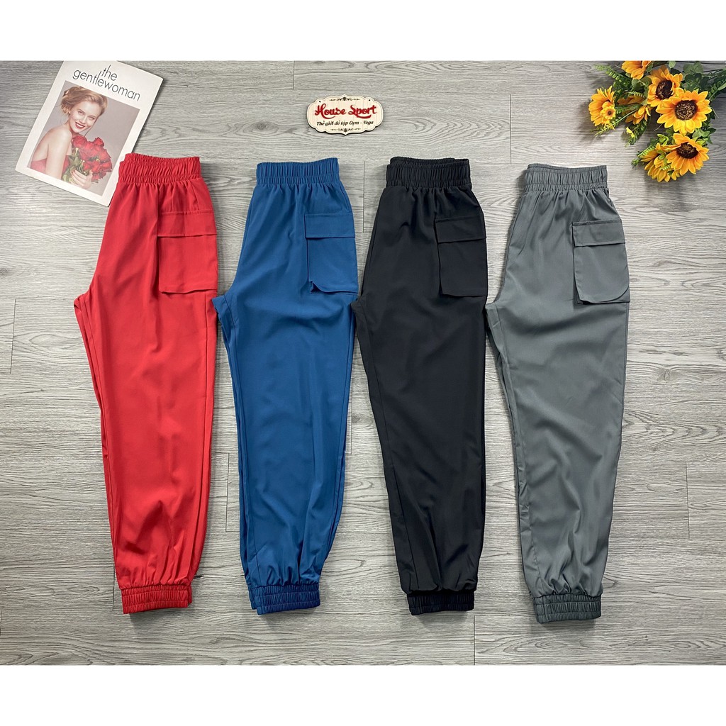 Quần joger dù nữ tập gym yoga ecrobic