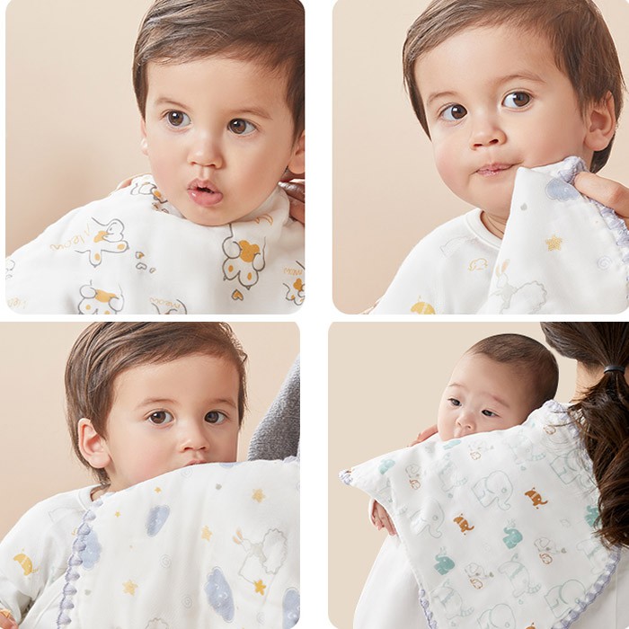 Gối xô sợi tre muslin tree cao cấp thấm mồ hôi mềm mịn cho bé sơ sinh