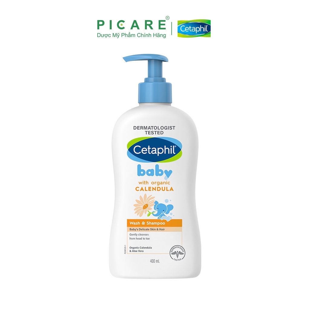 Sữa tắm gội dịu nhẹ cho bé Cetaphil Baby Wash & Shampoo with Organic