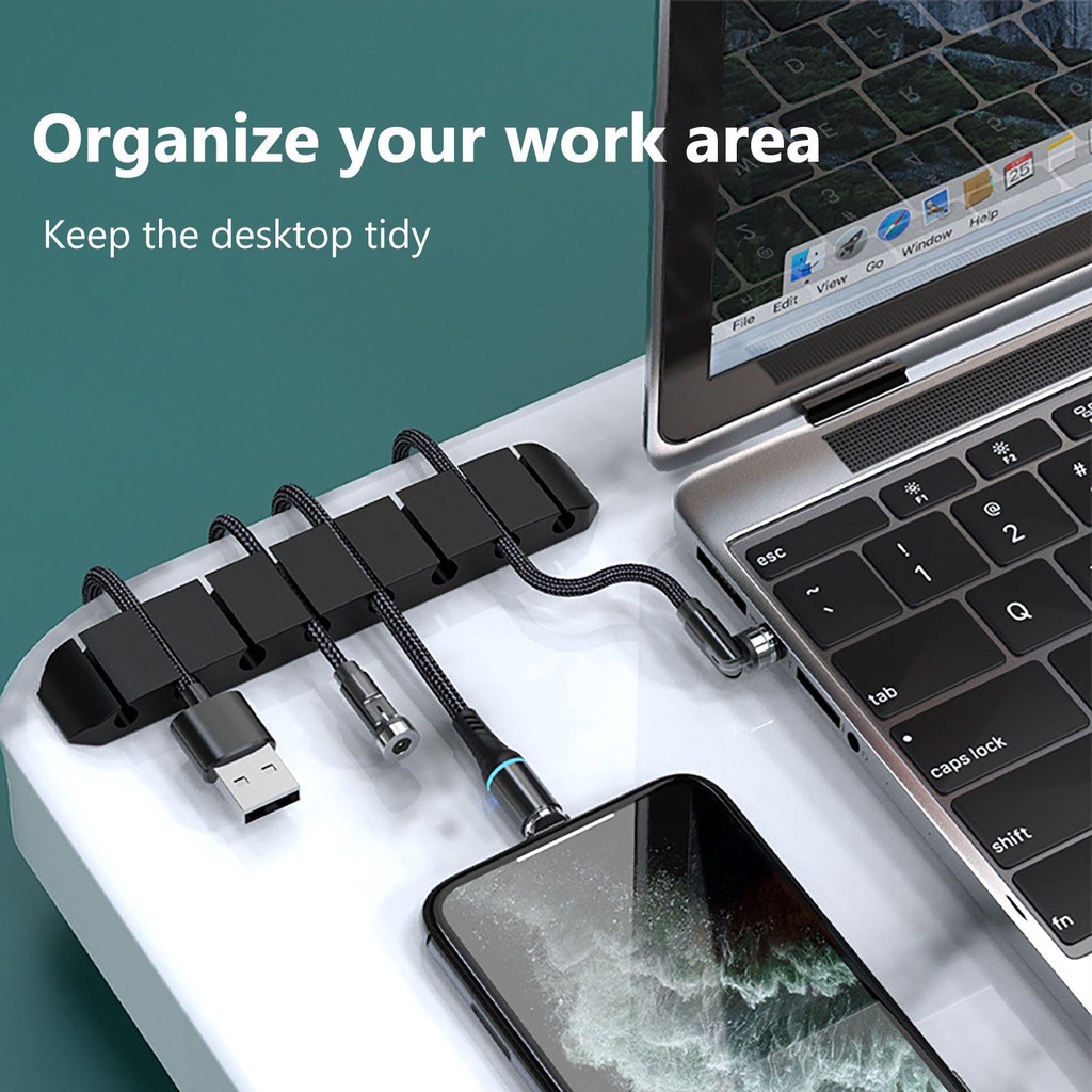 MYRONGOODS NEW USB Cable Winder Mouse Headphone Wire Desktop Tidy Organizer