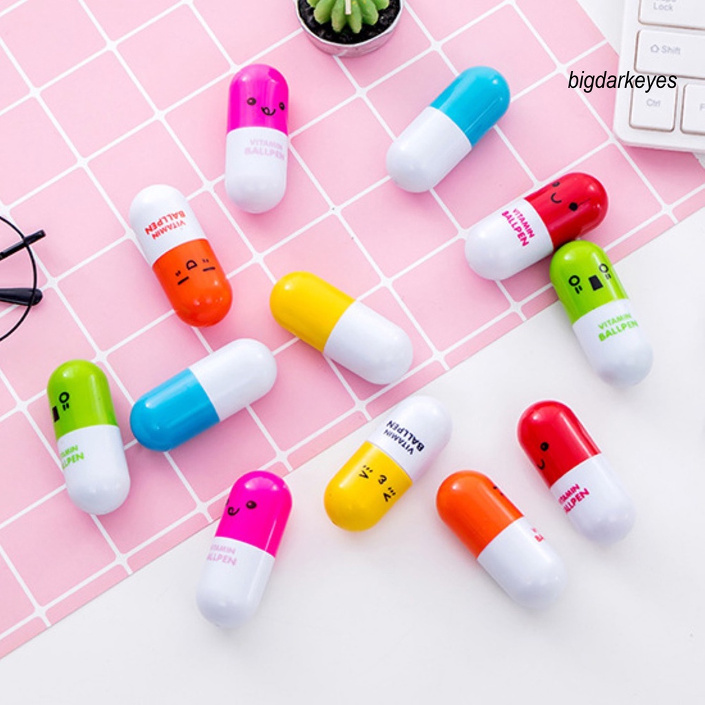 Bút Bi Hình Viên Thuốc Hoạt Hình Dễ Thương Có Thể Thu Gọn Tiện Dụng Cho Học Sinh/Văn Phòng