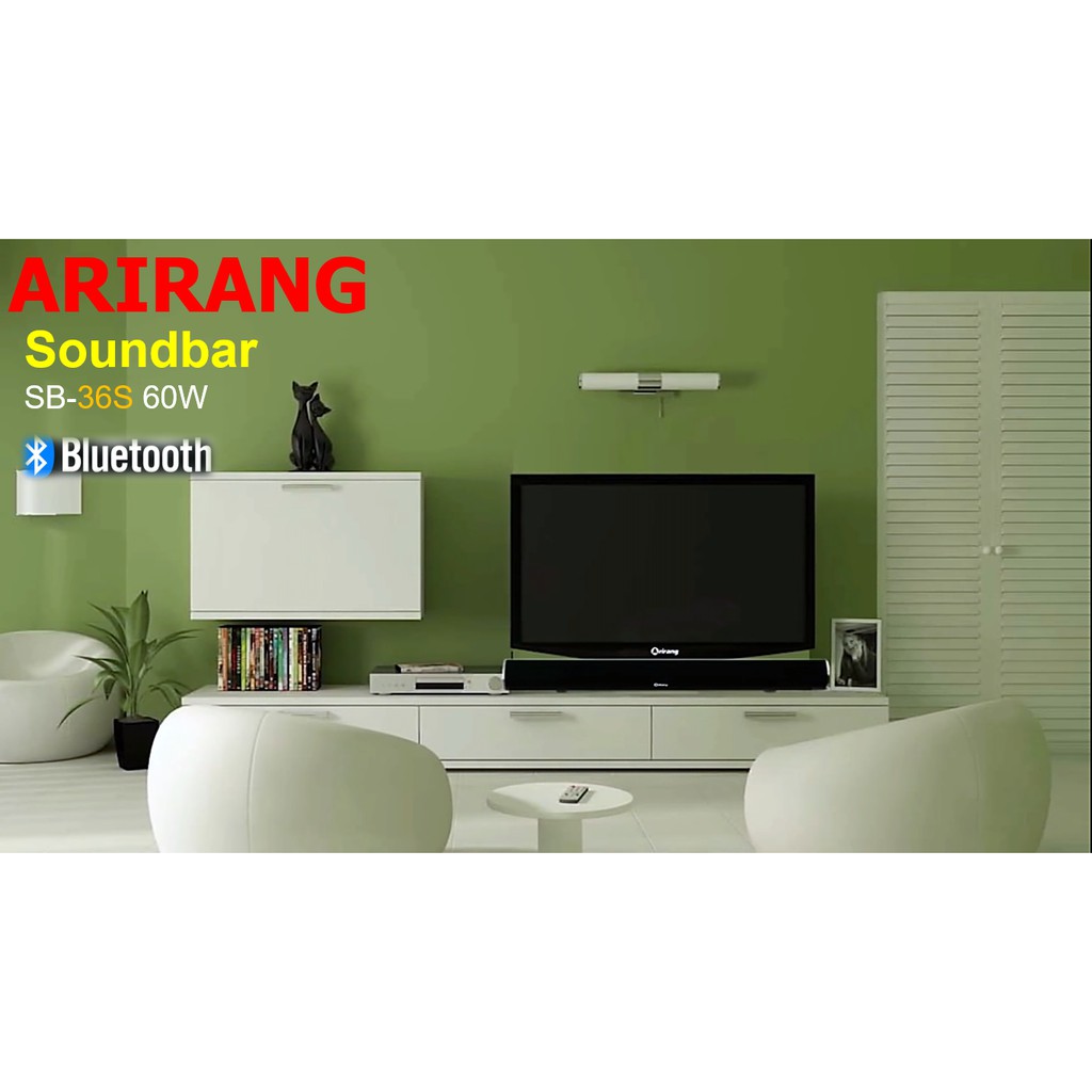 Loa Thanh Soundbar Arirang SB-36S 60W Bluetooth, Quang, 7 loa nhỏ, Âm thanh cực mạnh-Chính hãng