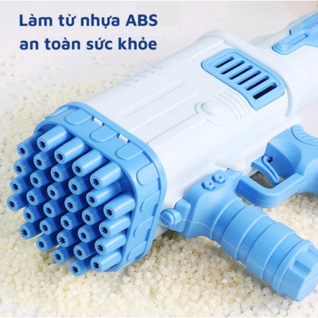 [ Tặng 4 Pin ] Súng bắn bong bóng xà phòng ,súng phun bong bóng 32 nòng nhiều màu an toàn cho bé