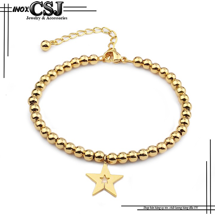 Lắc tay bi tròn gắn ngôi sao xinh xắn