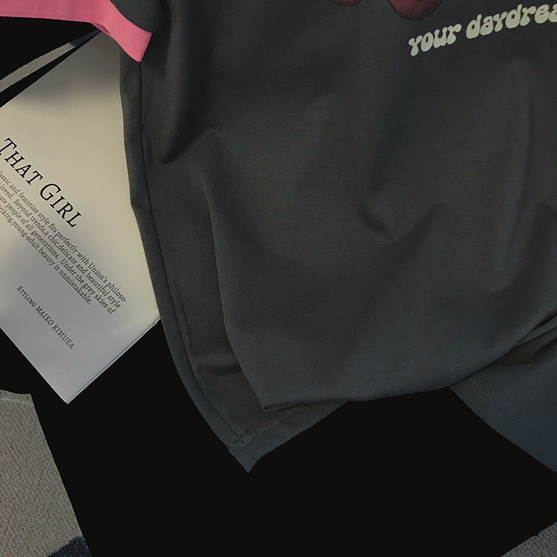 Áo Thun Tay Ngắn Dáng Rộng In Họa Tiết Vui Nhộn Phong Cách Hàn Quốc Thời Trang Mùa Hè Cho Nữ