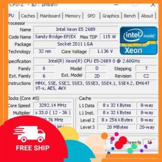 boroo97 (A534) CPU Intel Xeon E5-2689 ( 2.60 GHz, 20M Cache, 8C/16T)