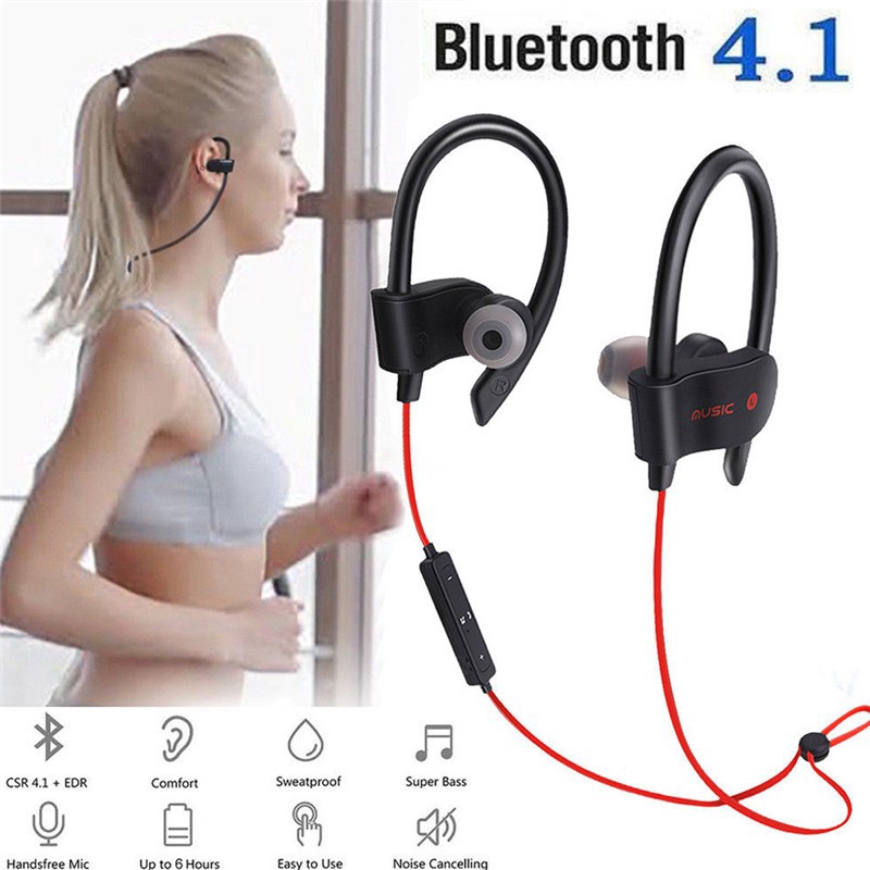 Tai Nghe Bluetooth 4.1 Không Dây Chống Thấm Nước Kiểu Dáng Thể Thao