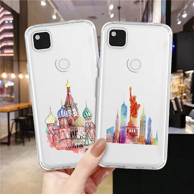 Ốp điện thoại mềm siêu mỏng chống sốc in họa tiết phong cảnh dành cho Google Pixel 3a 3 2 XL 3XL 4a 5