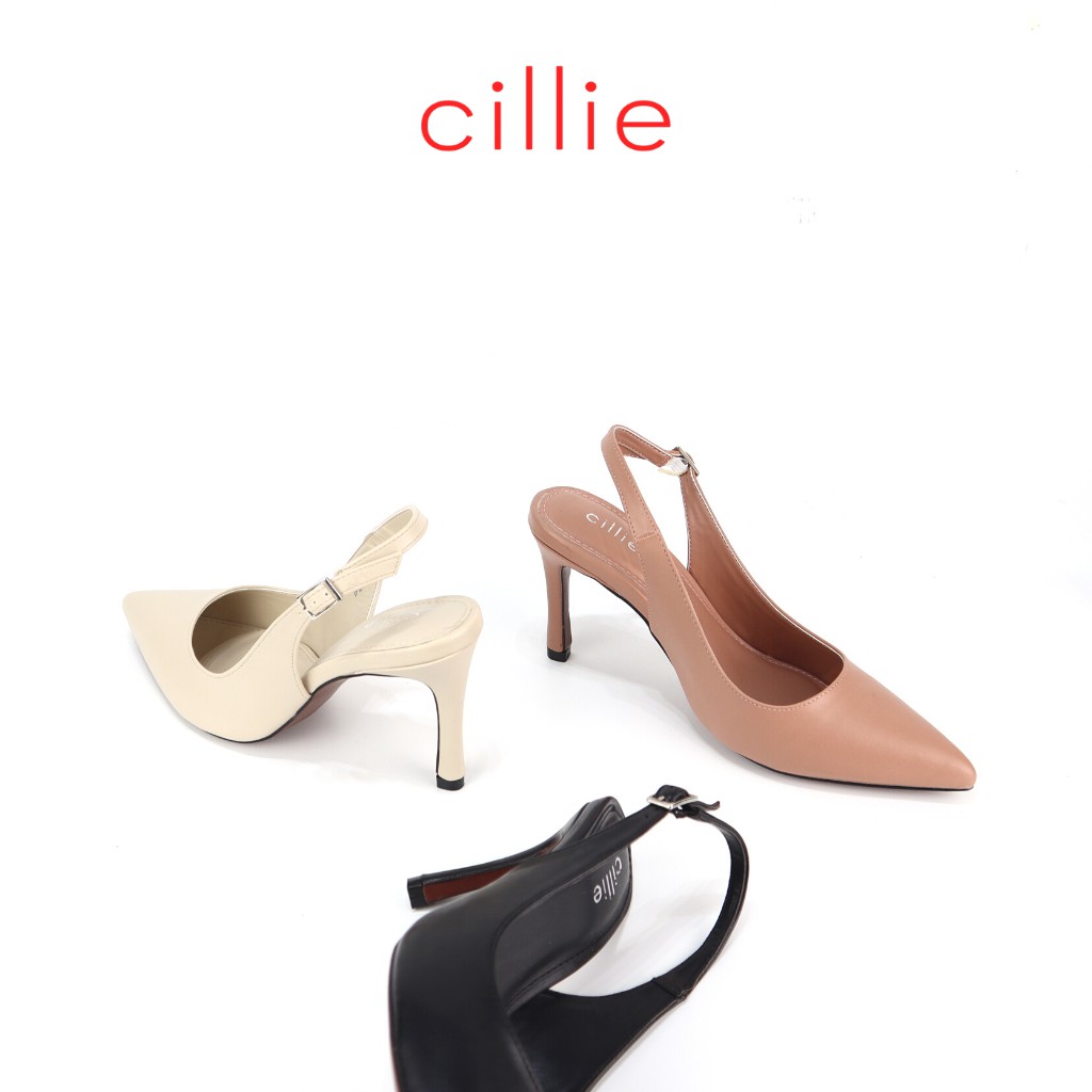 Giày cao gót nữ kiểu dáng slingback thanh lịch mũi nhọn gót thanh cao 9cm đi làm dạo phố Cillie 1234