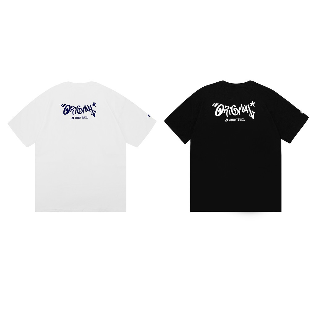 SALE!!!! DAVIES - Áo thun tay lỡ nam màu ĐEN/TRẮNG form rộng - Basic Graffiti Sign Tee. giá rẻ