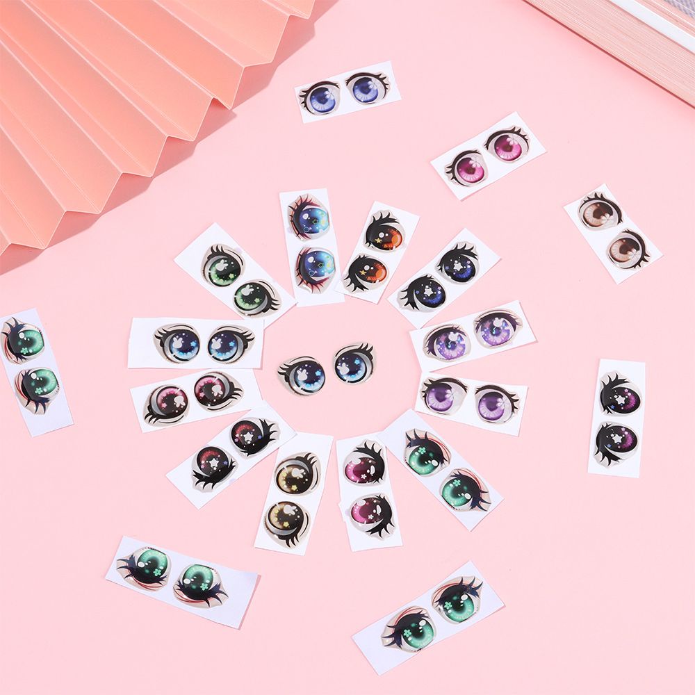 Bộ 5 Cặp Miếng Dán Hình Búp Bê Hoạt Hình Kích Thước 8mm / 10mm / 12mm / 15mm