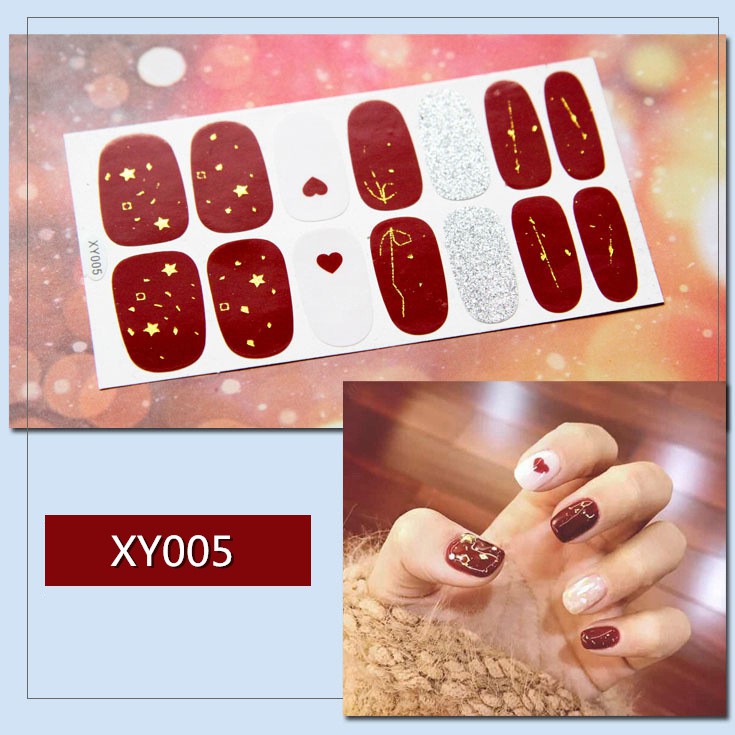 Bộ nail sticker 14 miếng dán móng tay trang trí 3D xinh xắn XY001-XY020 chống thấm nước