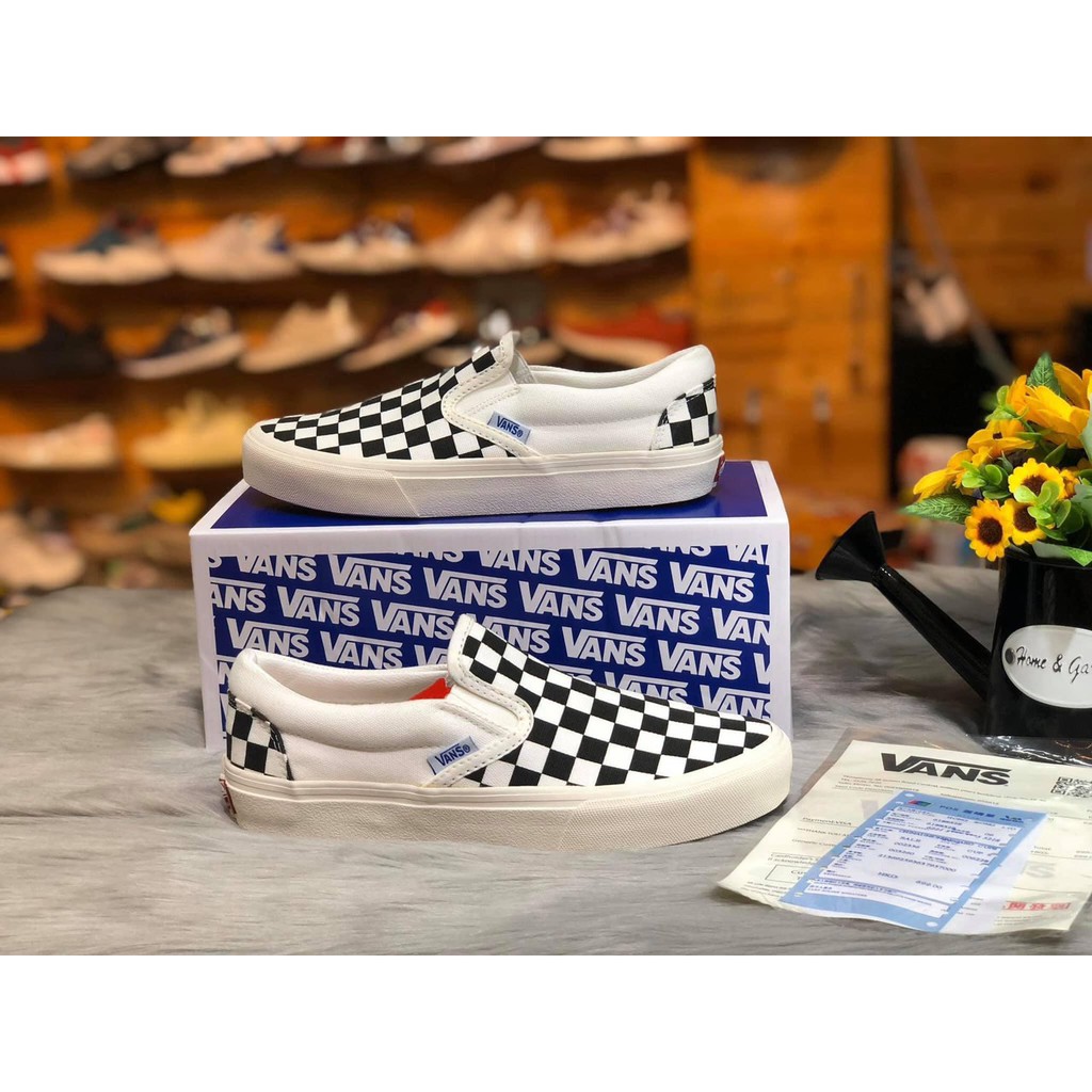 Giày vans vault caro (Checkerboard Slip On) bản Trung [ full box bill] nam/nữ