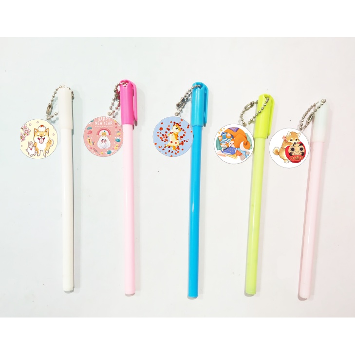 Bút shiba kèm dây treo BMCI18 bút cute dễ thương thần tượng idol hoạt hình