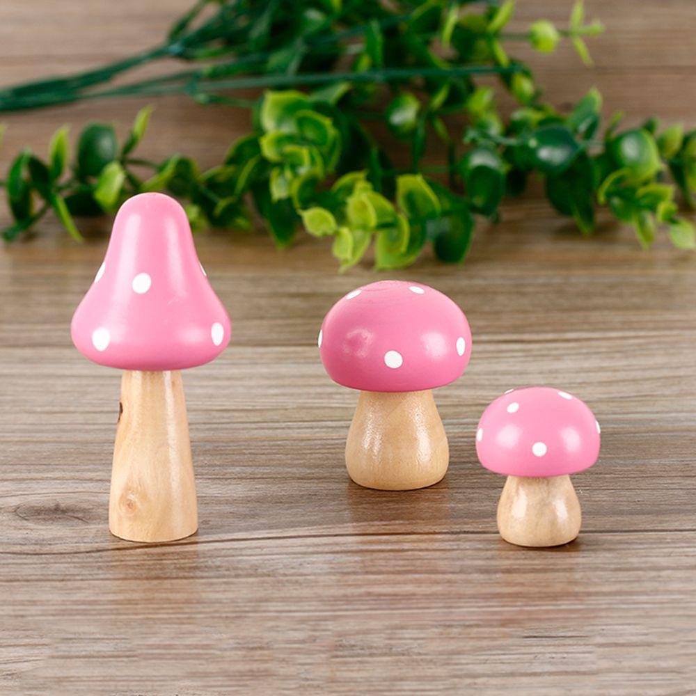 Bộ 3 Cây Nấm Bằng Gỗ Dùng Trang Trí Tiểu Cảnh
