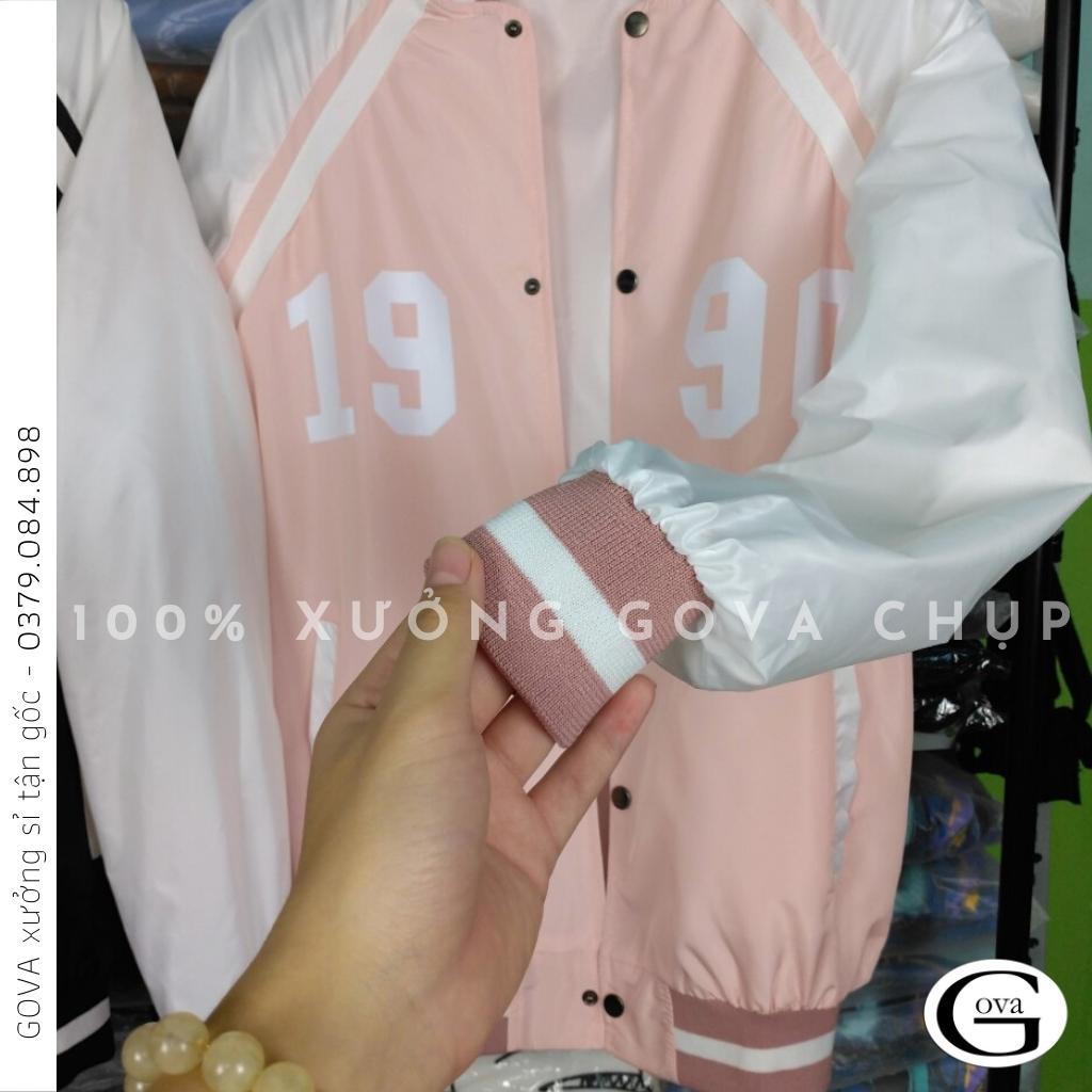 Áo Khoác Bomber 1990 Chất Dù 2 Lớp Nam Nữ Form Rộng Unisex, Áo Gió Chống Nắng Ulzzang GOVA