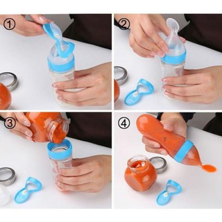 Bình thìa ăn dặm silicon cho bé - 90ml