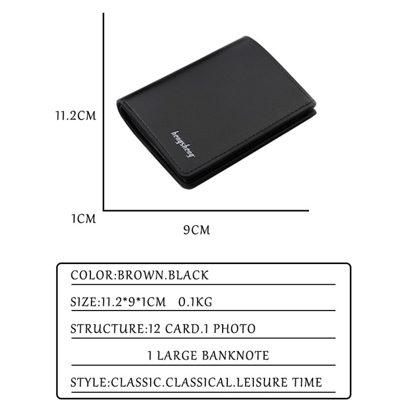 Ví da nam mini Bosumy D1008 nhỏ gọn nhiều ngăn kiểu đứng trẻ trung