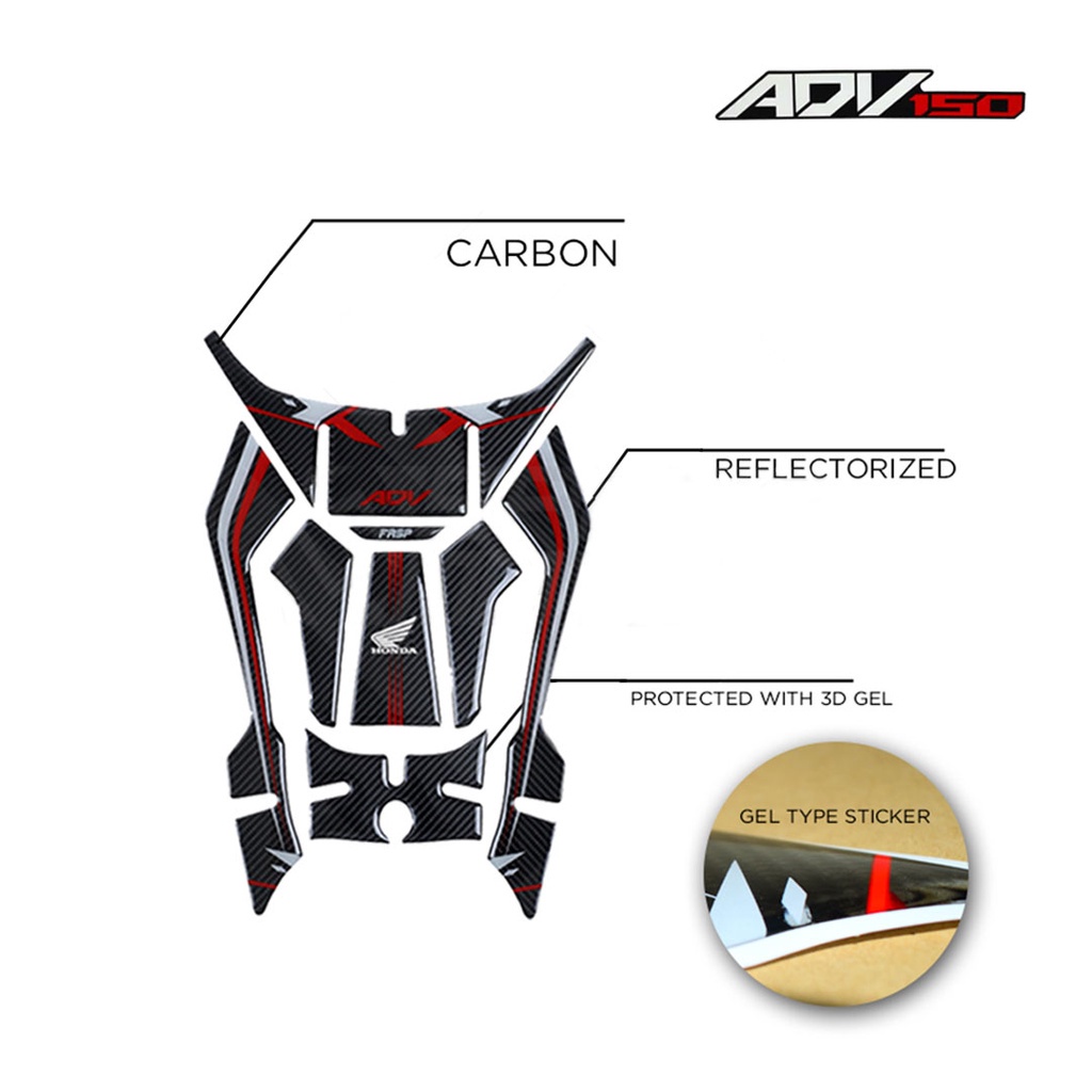 Tấm lót bình xăng Honda ADV cho xe máy ADV 150 5D tấm lót bình xăng sợi carbon